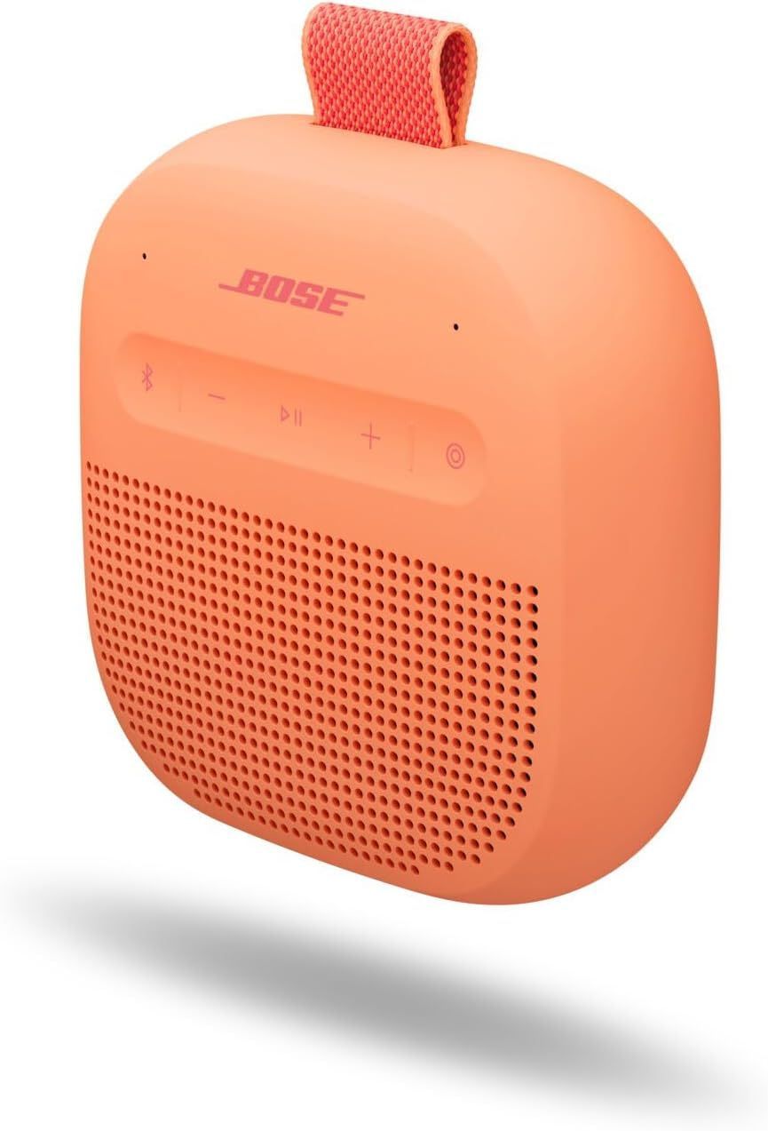 Bose SoundLink Micro Bluetooth Speaker (2nd Gen), Waterproof, Portable, Hi-Fi Sound, 12-Hour Battery Life - Sunset Peach