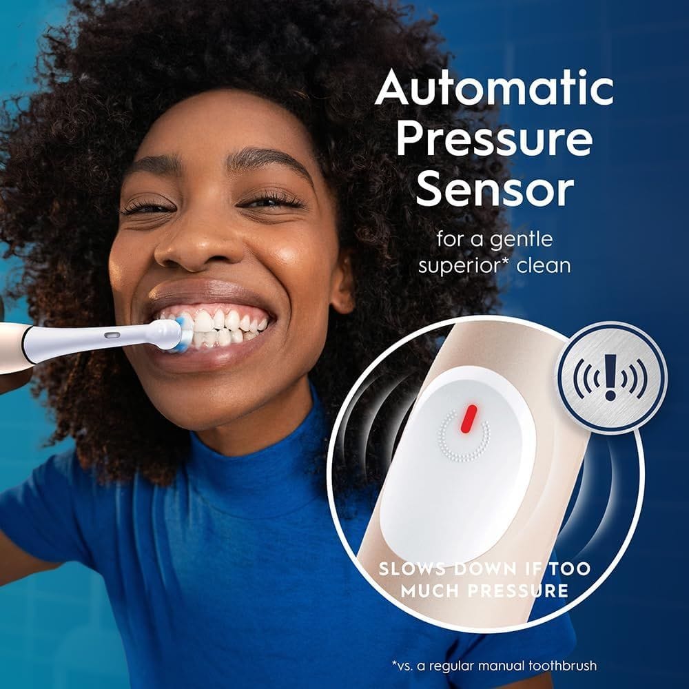 Oral-B iO Series 2 Electric Toothbrush, Blush Pink - 3 Smart Modes, Pressure Sensor, Micro-Pulses