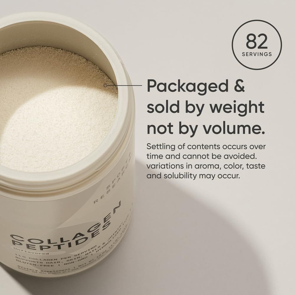 Sports Research - Grass-Fed Collagen Peptides Powder, 32oz - Paleo & Non-GMO