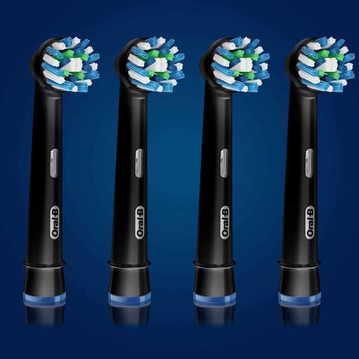 Oral-B CrossAction Electric Toothbrush Replacement Brush Heads, Black, 4-Count - Deep Cleaning