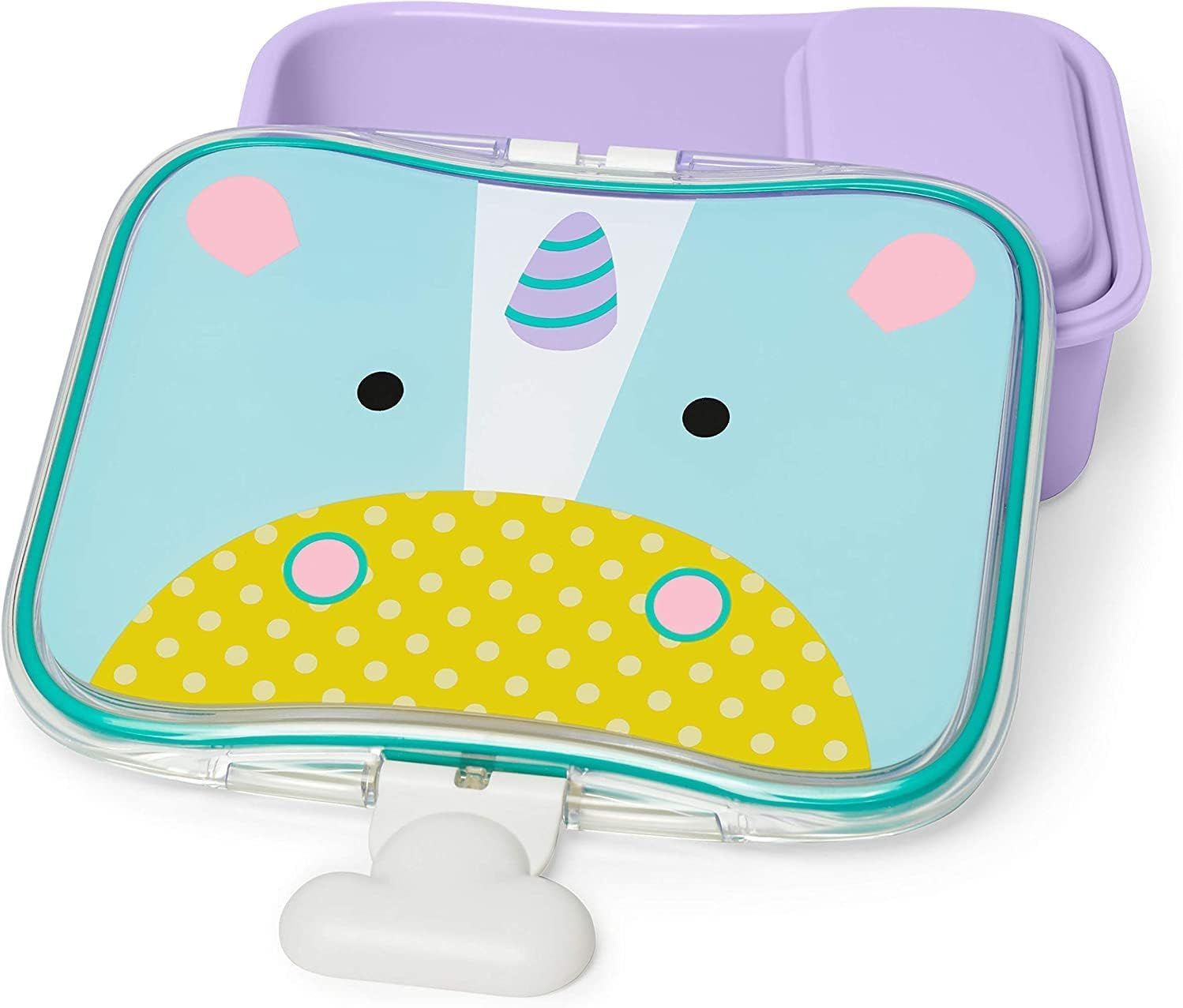 Skip Hop Zoo Unicorn Lunch Kit 3+ Years, 700mL Capacity, Easy-open Clips In Fun Shapes, Leakproof Design, Dishwasher Safe - Multicolour
