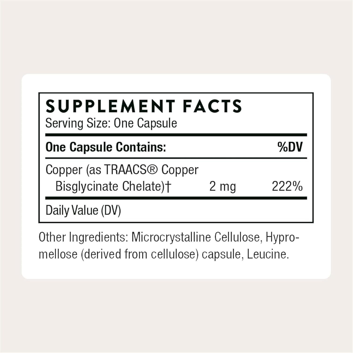 Thorne Copper Bisglycinate Supplement - Supports Overall Health