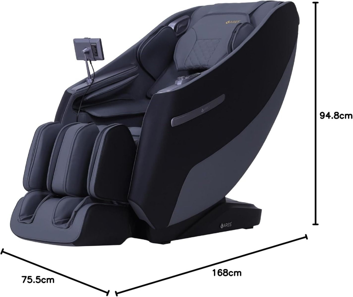 ARES uRoyal 3D Massage Chair, SL-Track, Voice Control, 12 Auto Programs, 3 Zero-Gravity Positions, Full Body Heat
