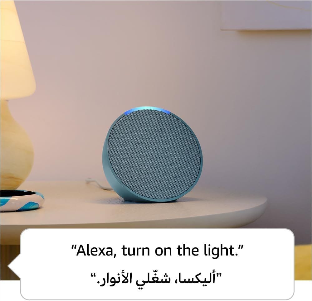 Amazon Echo Pop Compact Smart Speaker with Alexa, Full Sound, Bluetooth & Wi-Fi Connectivity, Smart Home Control | Charcoal