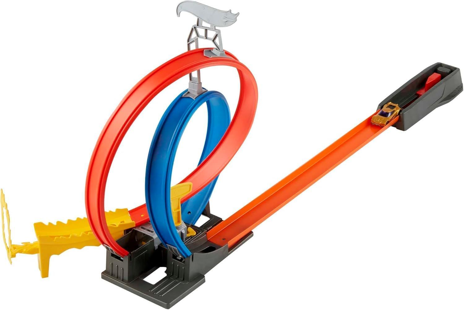 Exciting Hot Wheels Energy Track Set with Double Loop & Fire Ring for Kids 5+