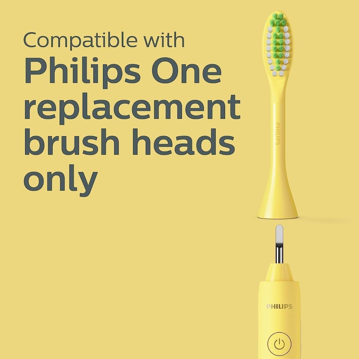 Philips One by Sonicare Battery Toothbrush HY1100/02, Mango Yellow - 2 Piece Set with Travel Case