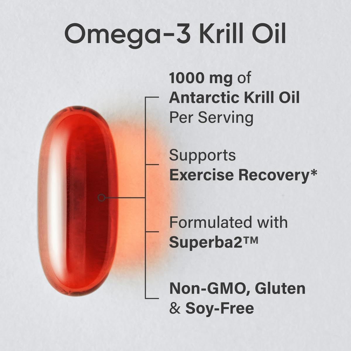 Sports Research Premium Antarctic Krill Oil Supplement 1000mg - 60 Softgels with Omega-3