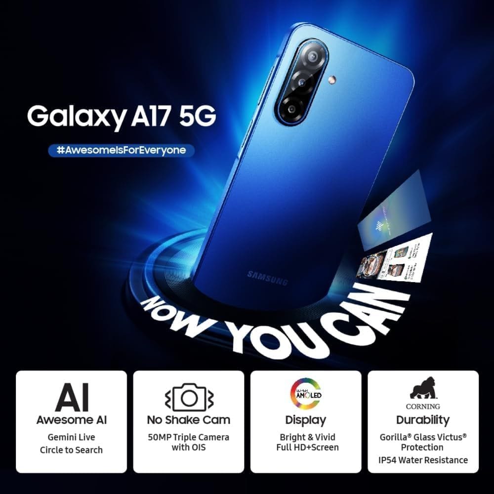 Samsung Galaxy A17 5G Smartphone | 8GB RAM, 256GB | 50MP Camera, 6.7" Display | Gray 