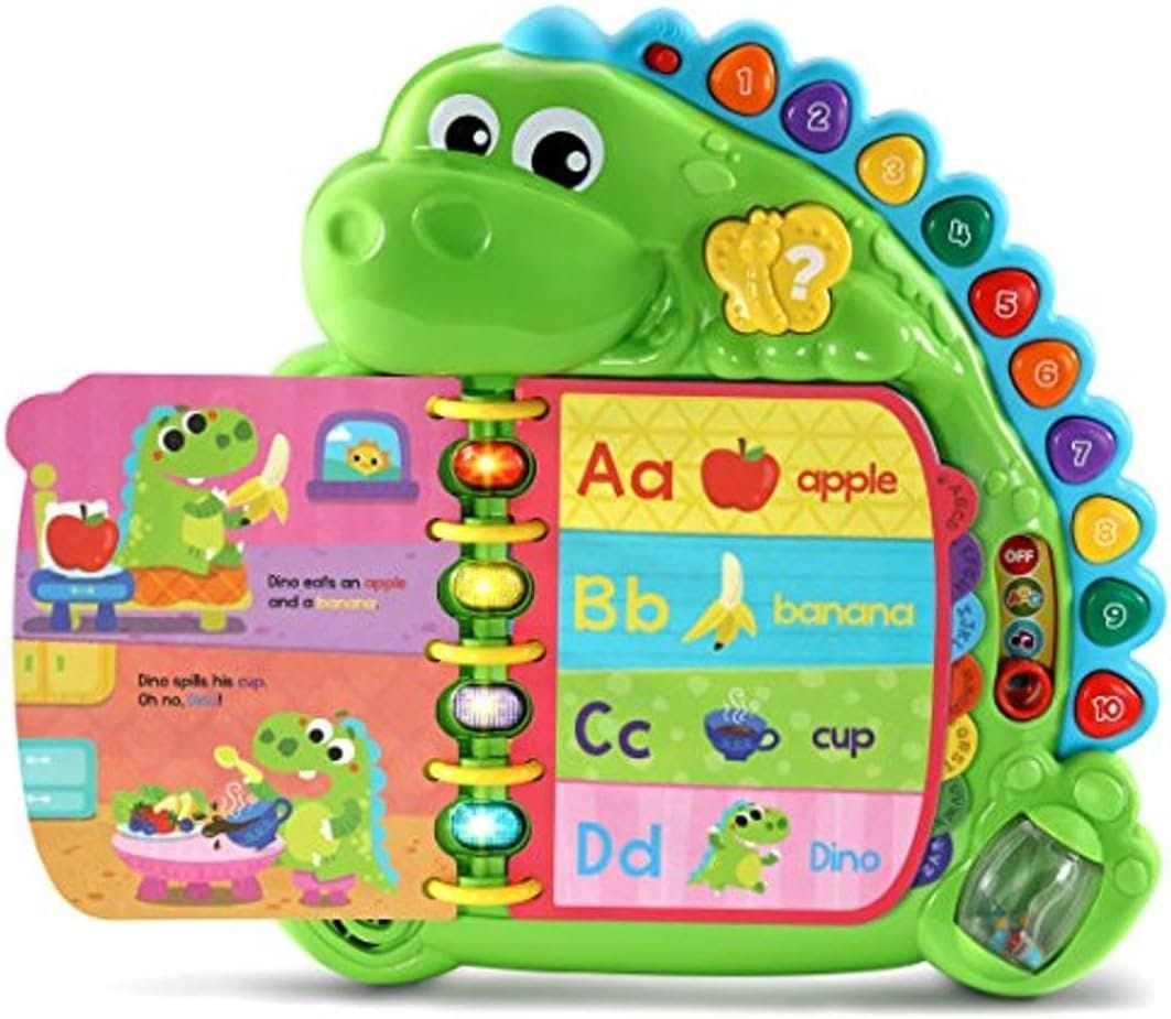 LeapFrog Dino's Delightful Day Bilingual Interactive Alphabet Book for Toddlers, Storybook