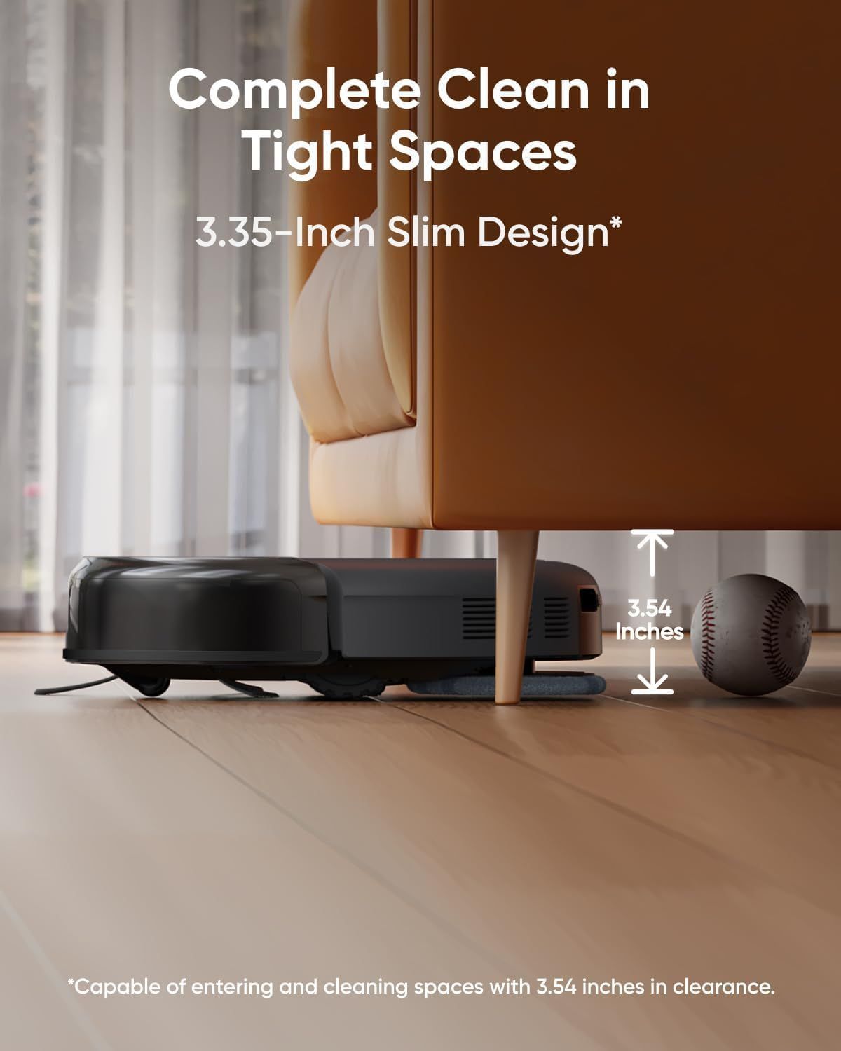 eufy Omni C20 Robot Vacuum & Mop, Auto-Empty Station, Ultra-Slim Design, Smart Navigation, Powerful Suction, App Control - Black
