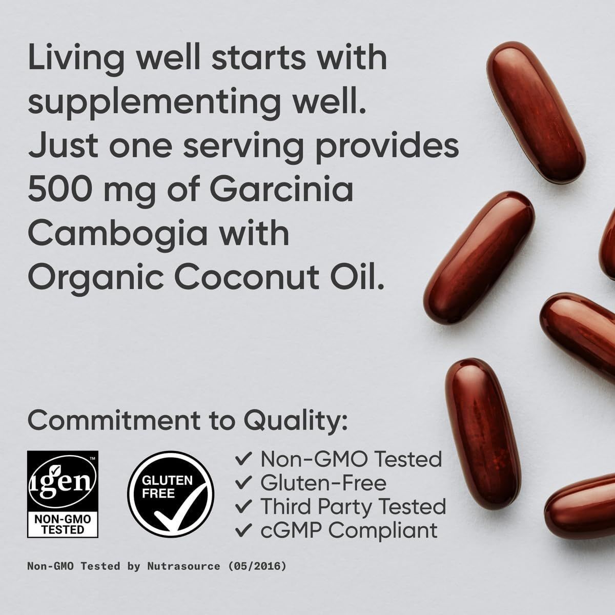 Sports Research Premium Garcinia Cambogia Extract with Extra Virgin Coconut Oil | 90 Softgels