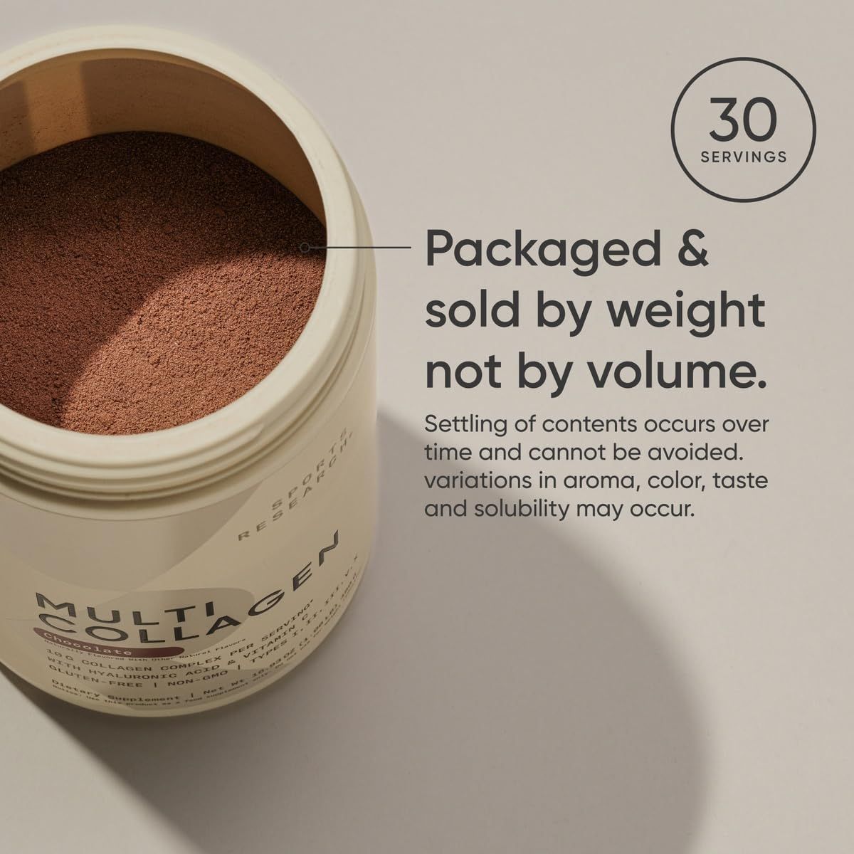 Sports Research Multi Collagen Protein Powder with Hyaluronic Acid & Vitamin C | 30 Servings