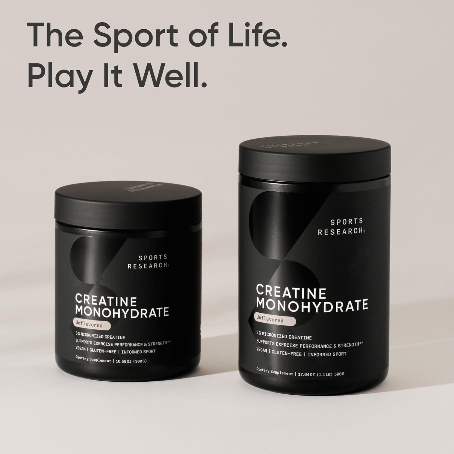 Sports Research Creatine Monohydrate - Boost Muscle & Performance - 10.58 oz