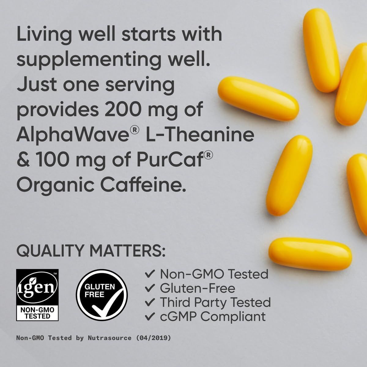 Sports Research L-Theanine & Caffeine: Focused Energy Boost - 60 Softgels