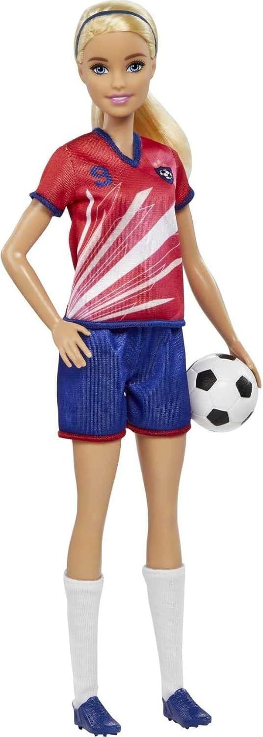 Barbie Soccer Doll with Uniform, Soccer Ball & Cleats for Kids 3+
