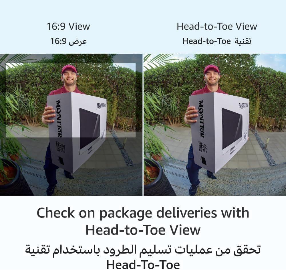 Ring Battery Video Doorbell Plus, 1536p HD Head-to-Toe Video, Colour Night Vision, Wireless Smart Security Camera with Two-Way Talk