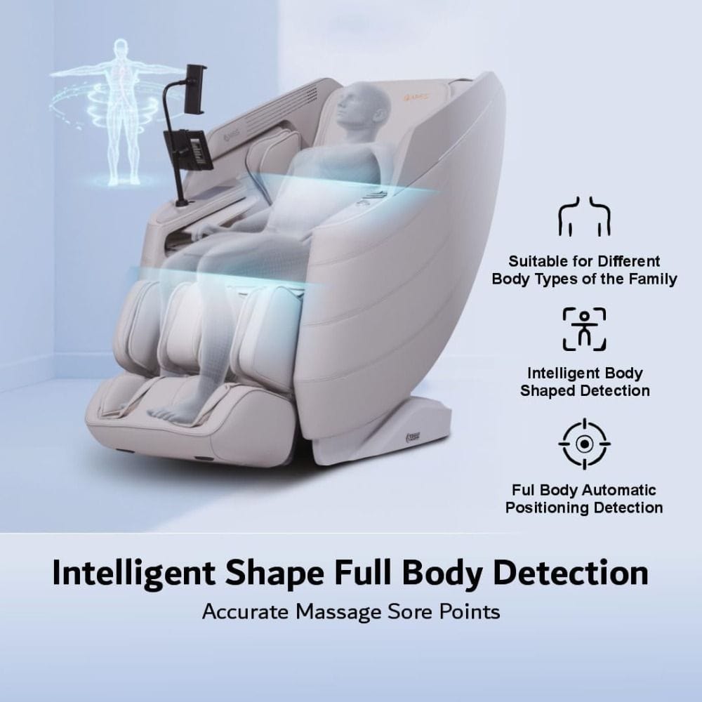 ARES uRest 4D-PRO Massage Chair, Brown Leather, Super Long SL-Track, 20 Auto Programs, Heating Therapy, Zero Gravity 