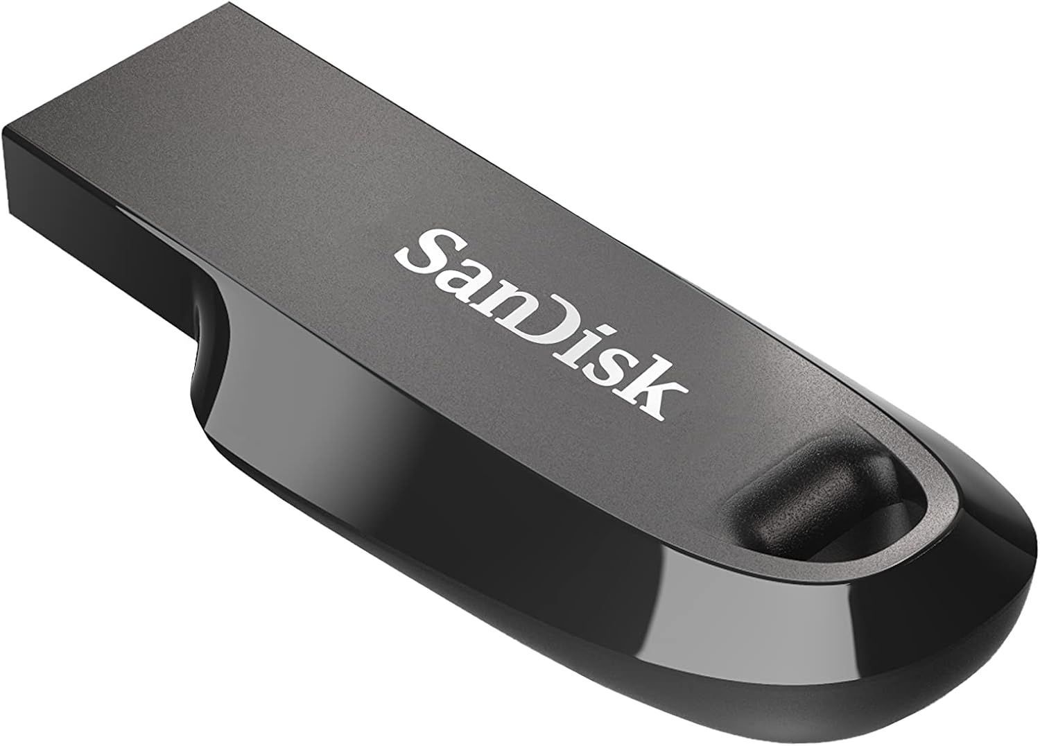 SanDisk Ultra Curve USB 3.2 Flash Drive 32GB with Compact Capless Design, Fast File Transfers, Plug-and-Play Storage & Keyring Loop | Black - 619659186784