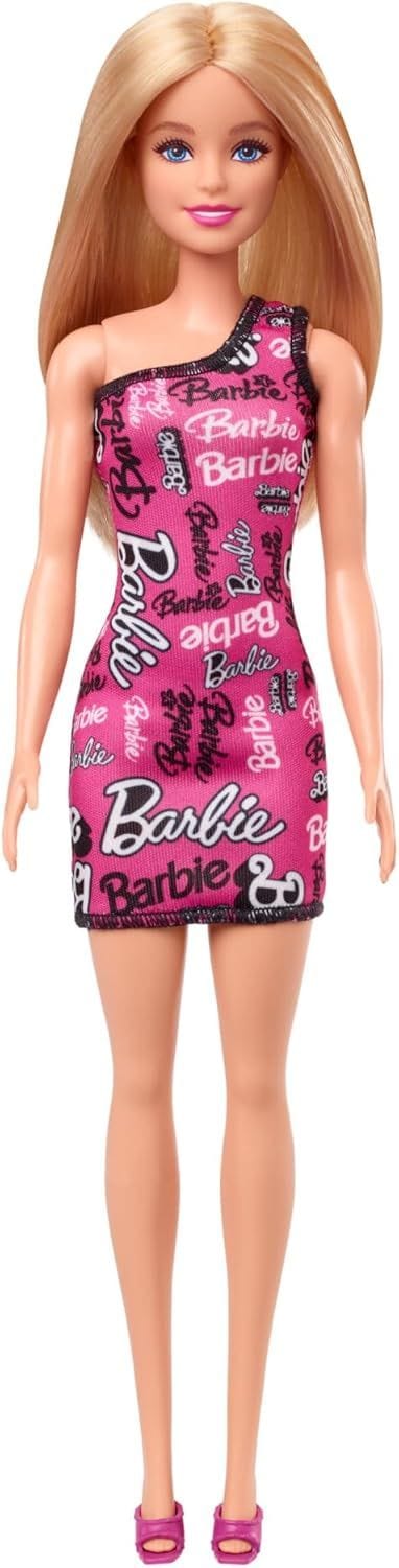 Barbie Fashion Doll with Trendy Pink Dress & Blonde Hair