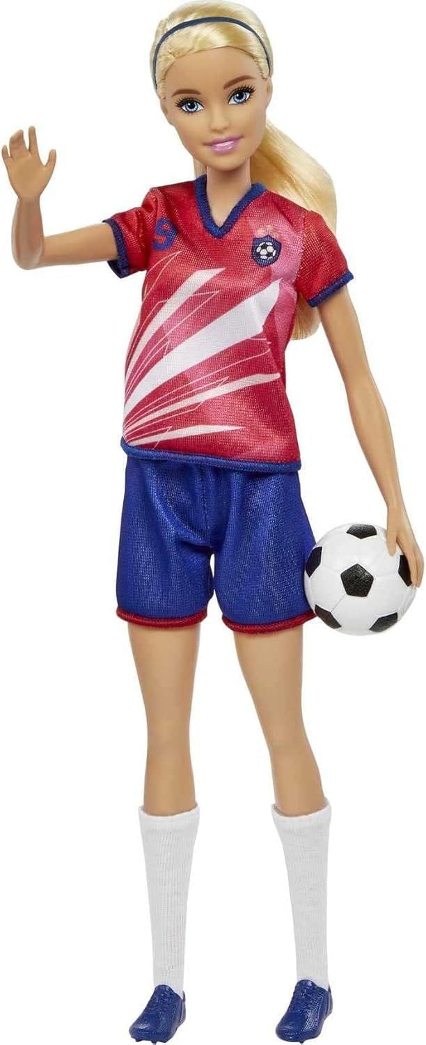 Barbie Soccer Doll with Uniform, Soccer Ball & Cleats for Kids 3+