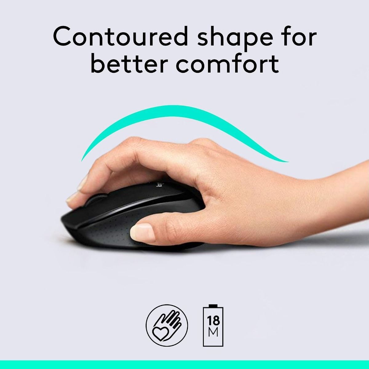Logitech MK345 Wireless Keyboard and Mouse Combo - Full-Sized Keyboard with Palm Rest, Comfortable | Black