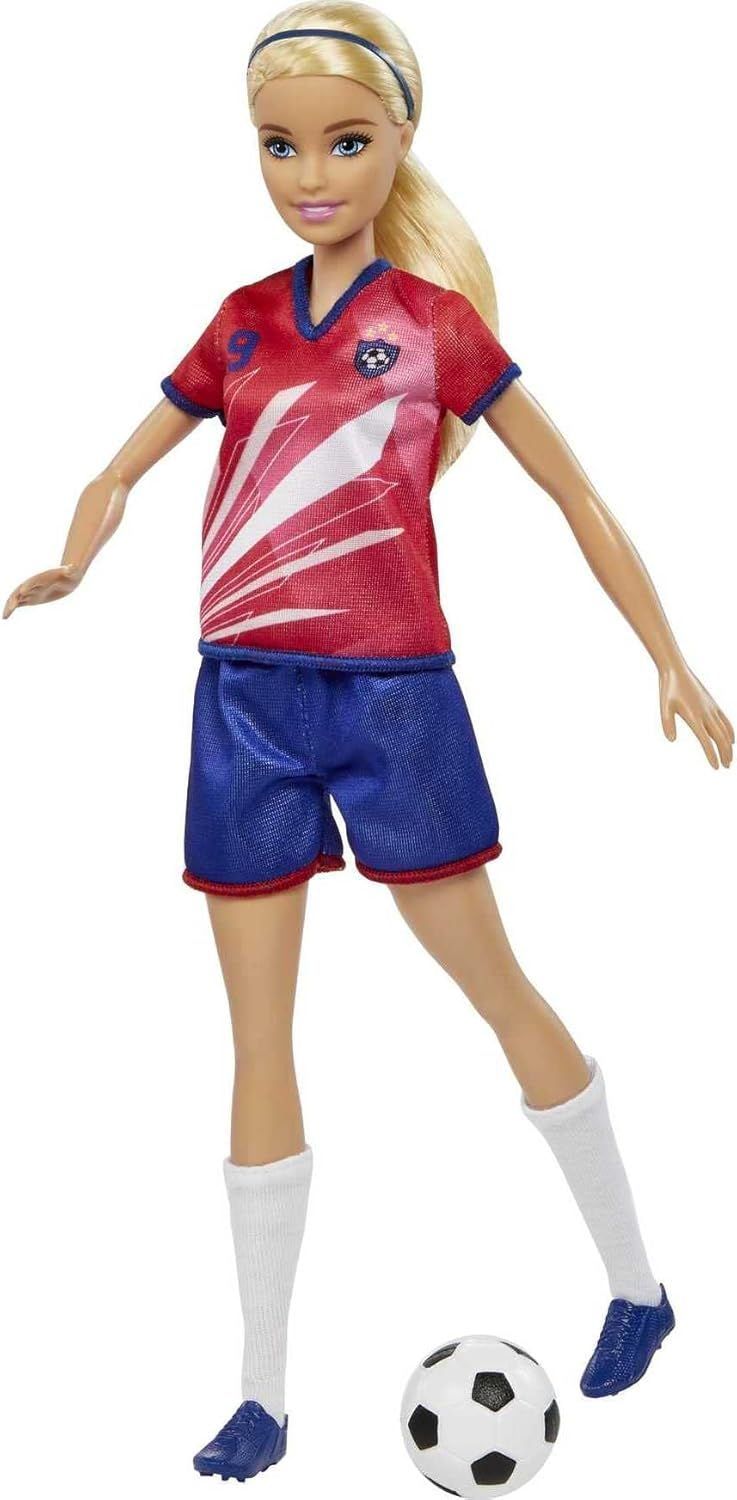 Barbie Soccer Doll with Uniform, Soccer Ball & Cleats for Kids 3+