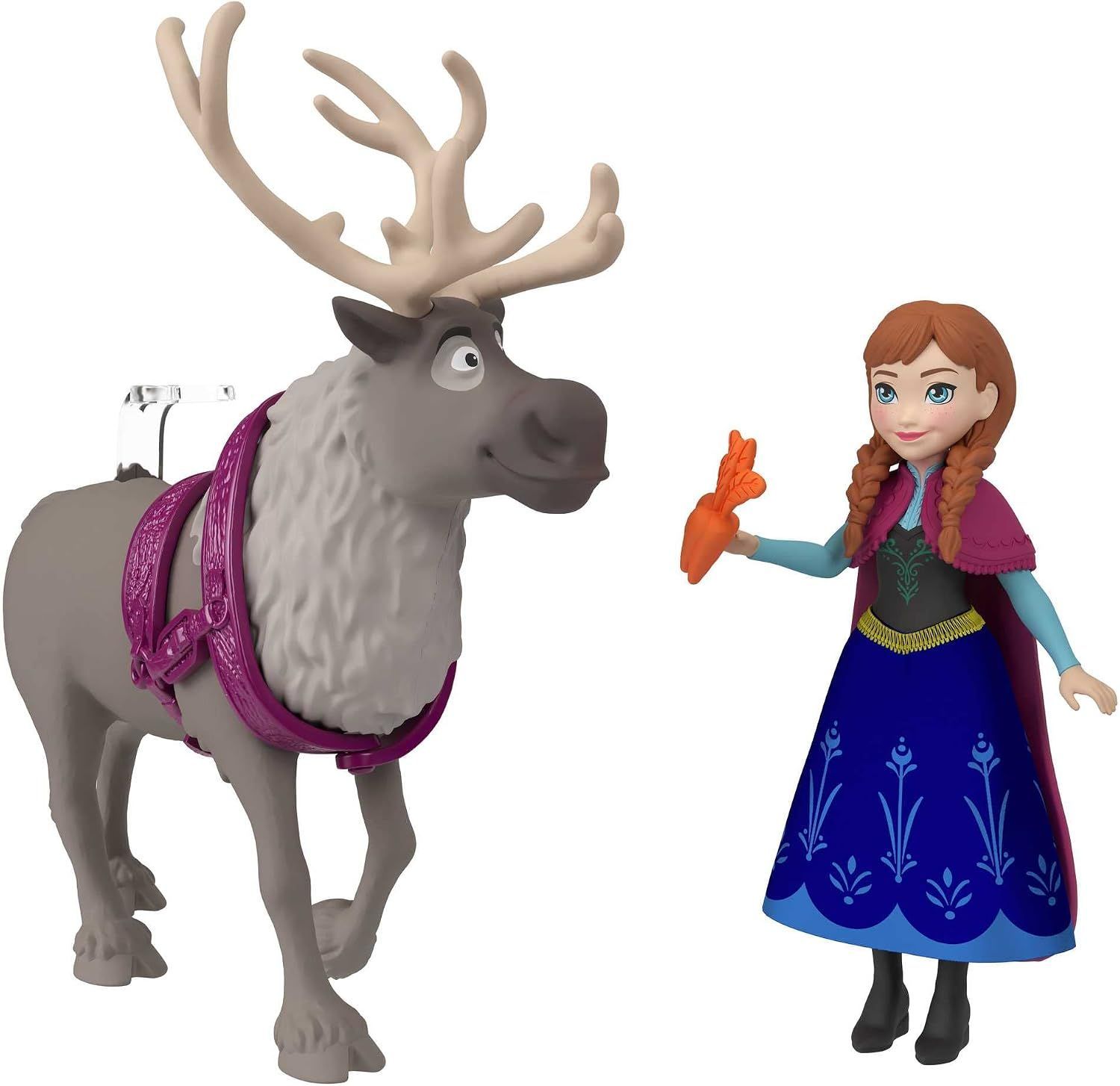 Disney Frozen Story Set by Mattel, 6 Small Dolls Including Anna, Elsa, Kristoff, Olaf, Sven & Grand Pabbie, Collectible Set