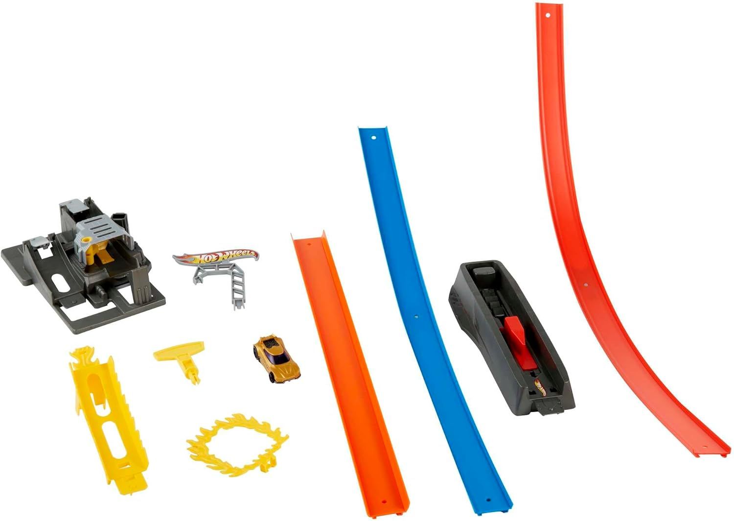 Exciting Hot Wheels Energy Track Set with Double Loop & Fire Ring for Kids 5+