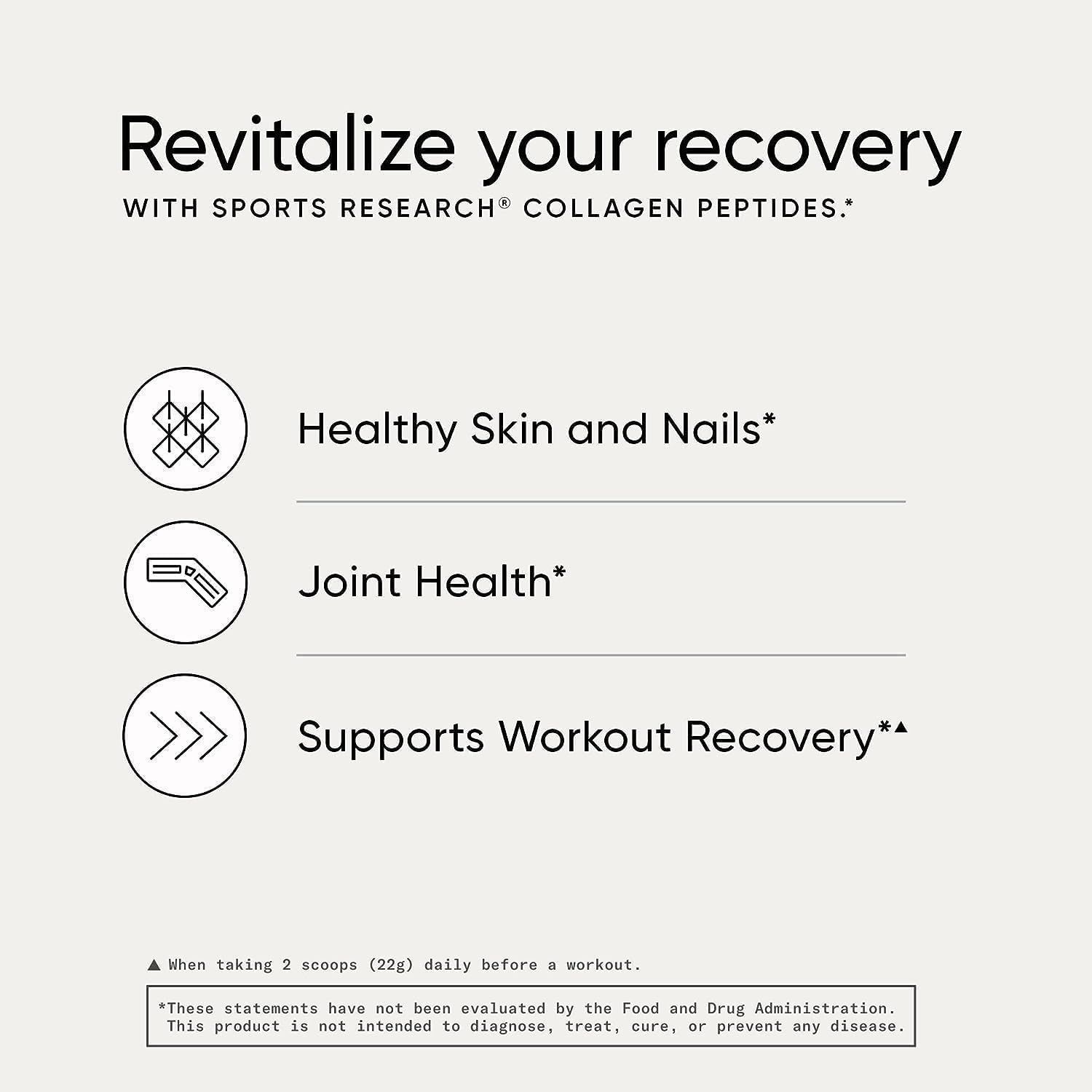 Sports Research Collagen Peptides, Type I & III Unflavored Powder - 16 oz