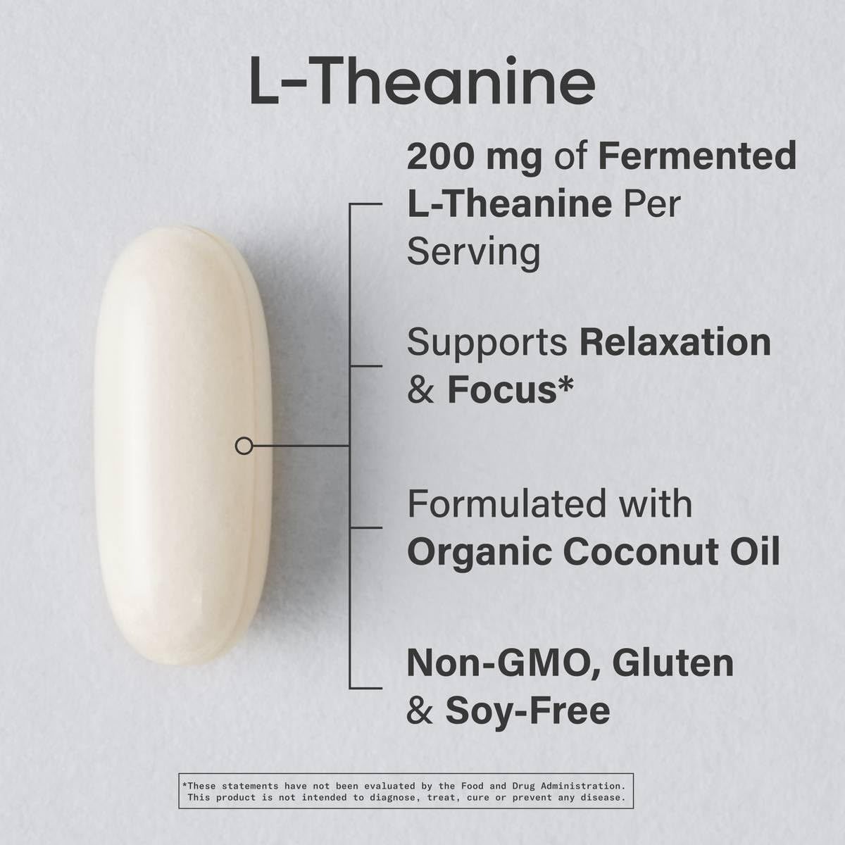 Sports Research L-Theanine 200mg with Organic Coconut Oil | Enhanced Focus & Relaxation