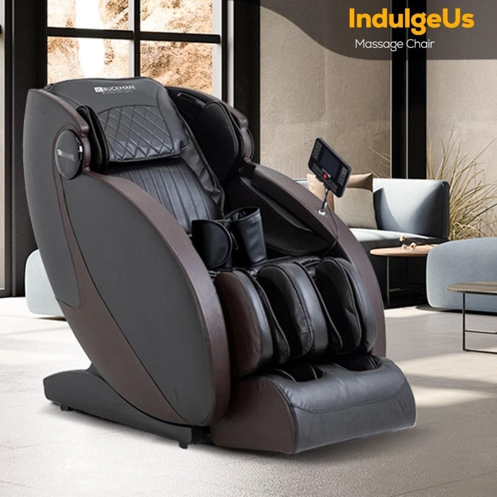 JC BUCKMAN 2D Full Body Massage Chair, Zero Gravity Recliner with 28 Massage Rollers, 12 Auto Programs, Waist Heating & Bluetooth Speakers | Dark brown