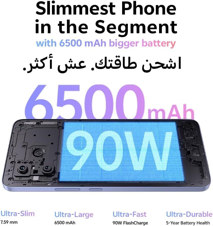 Vivo V60 Lite 5G Smartphone - 12GB RAM, 512GB Storage, 120Hz AMOLED | Black