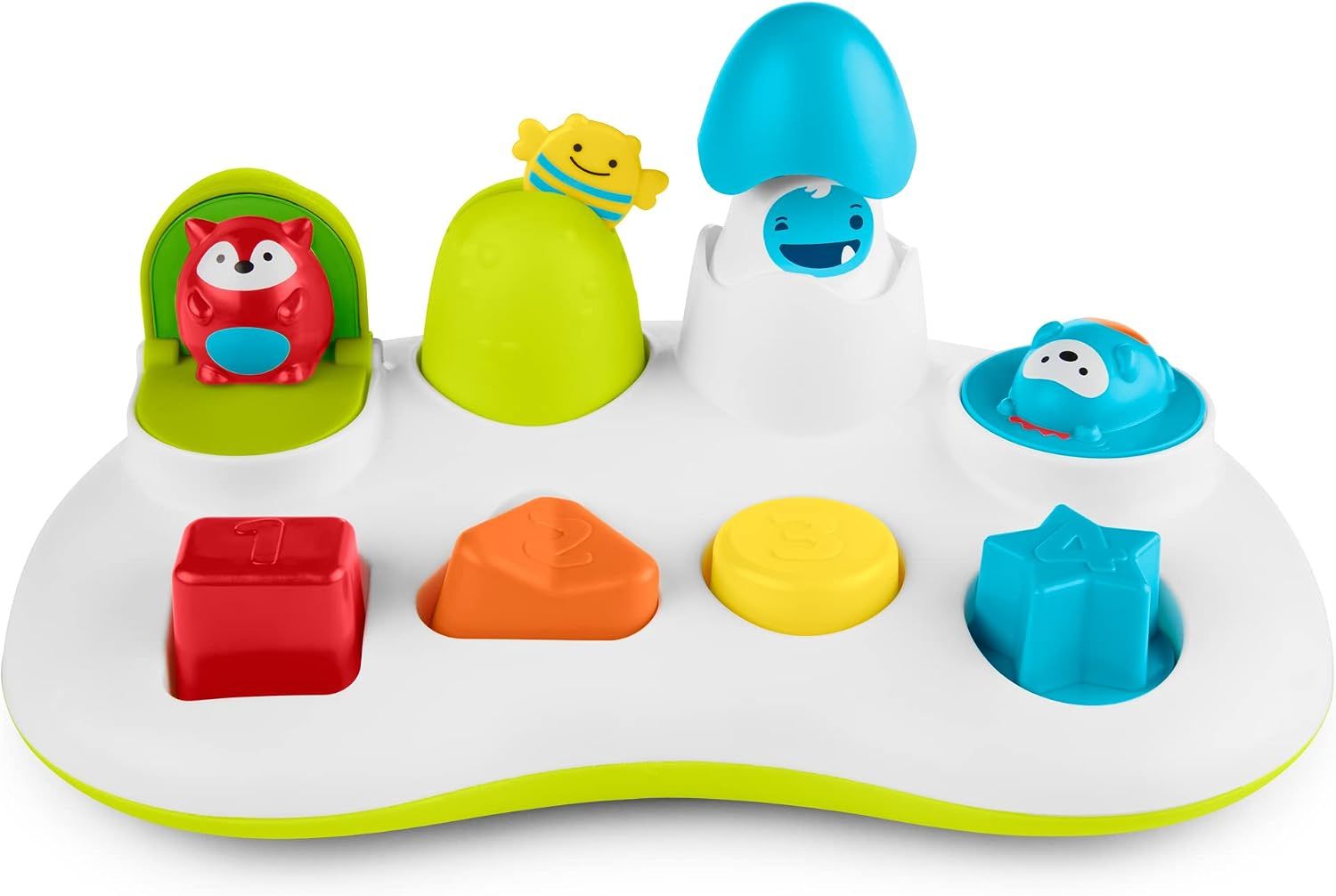 Skip Hop Explore And More Pop Toy 6+ Monthss, Supports Fine Motor Skill Development, Fun Animal Characters For Play Learning - Multicolour
