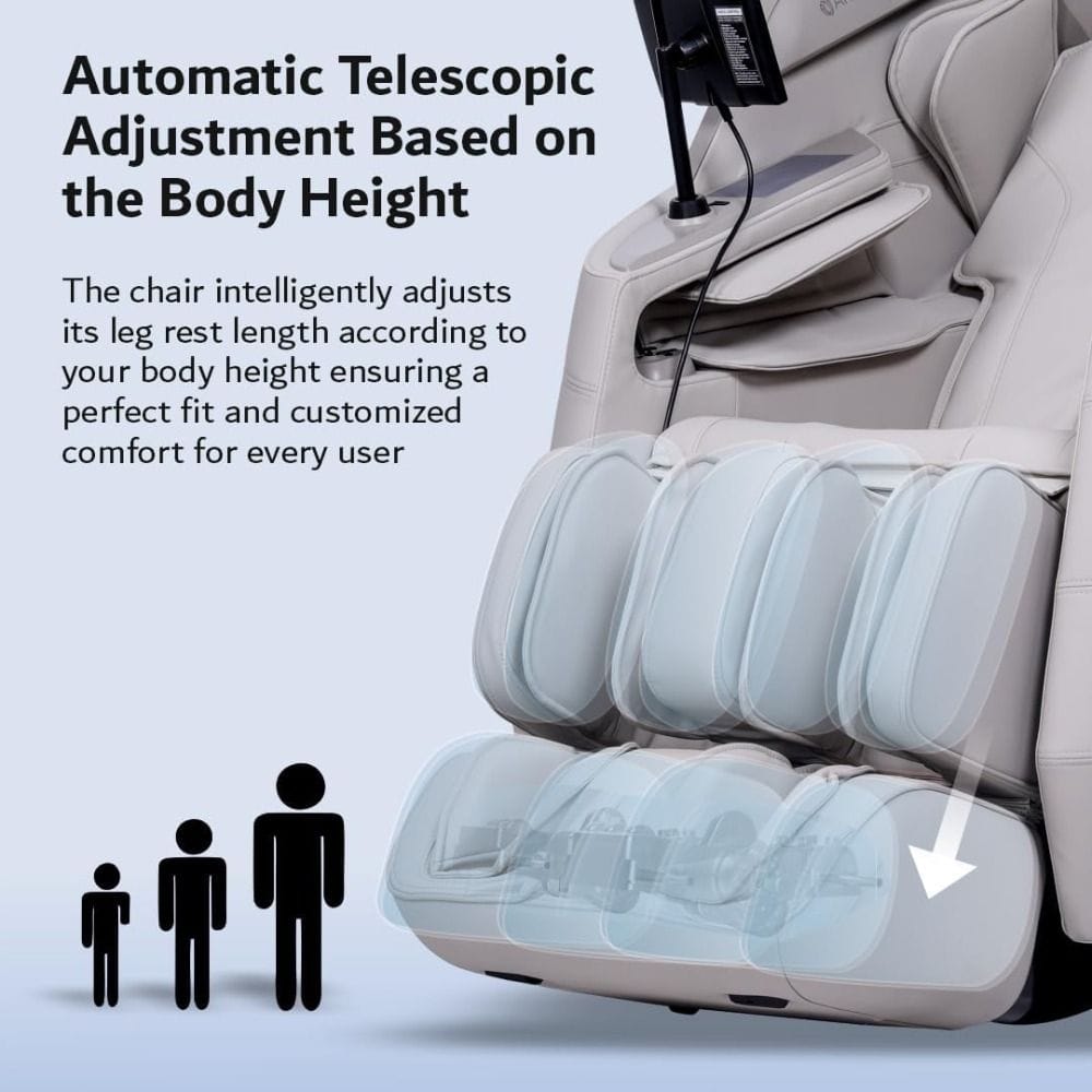 ARES uRest 4D-PRO Massage Chair, Brown Leather, Super Long SL-Track, 20 Auto Programs, Heating Therapy, Zero Gravity 
