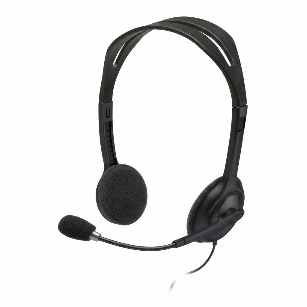 Logitech H111 Stereo Wired Headset with Noise-Cancelling Microphone - 3.5mm Jack Universal |Black