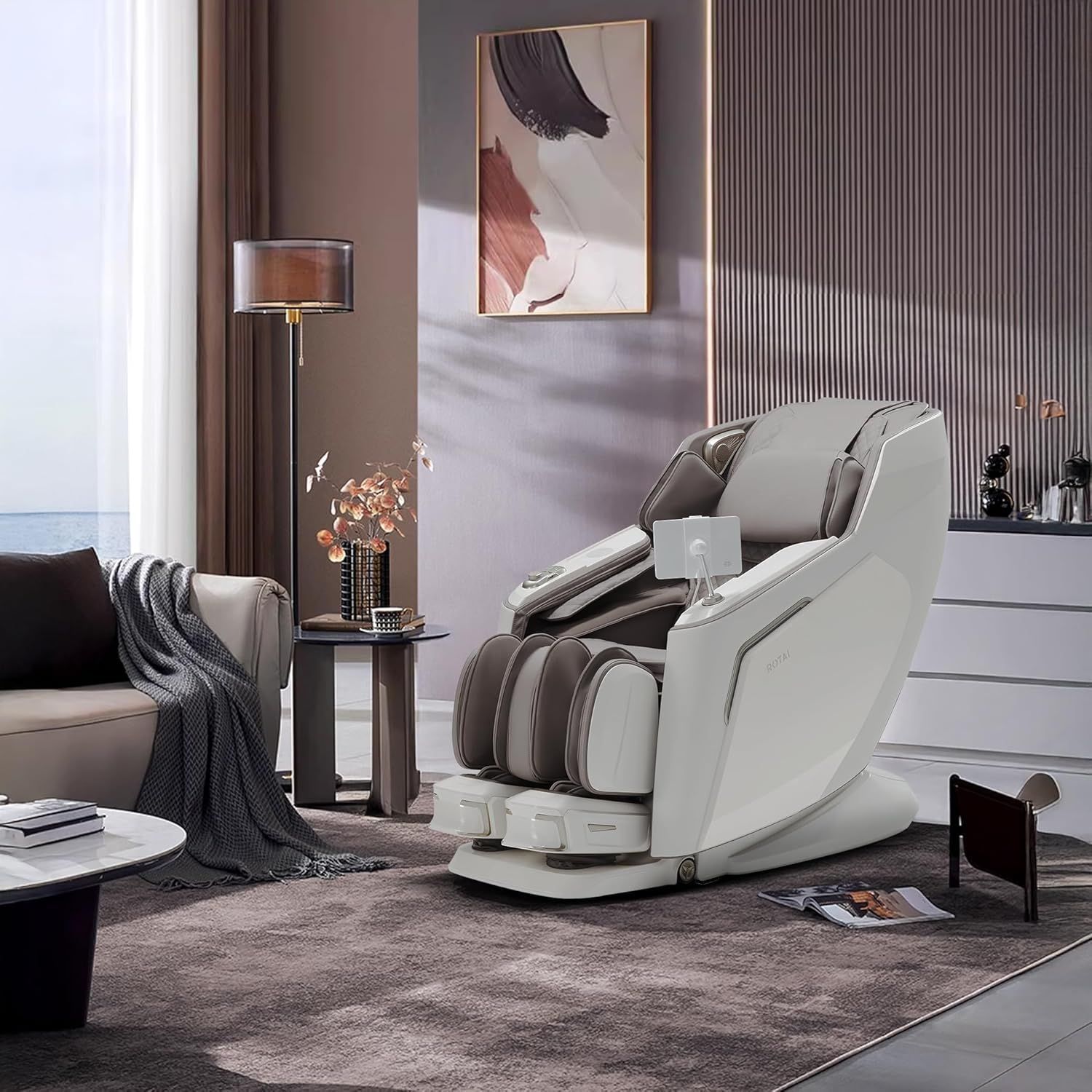 ROTAI Vanquish Massage Chair, AI Smart Full Body Massage, Dual Zero Gravity, 26 Airbags, Heat Therapy, 360° Foot Rollers & Wireless Charging | Brown - A70