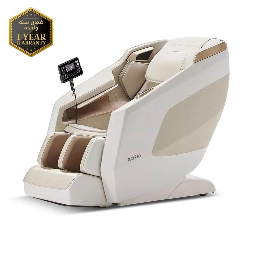 Rotai Massage Chair, 8D SL Track Rollers, 22 Auto Massage Modes, Zero Gravity Recline, Heat Therapy, Air Compression & Bluetooth Audio | Beige - M525 Pro