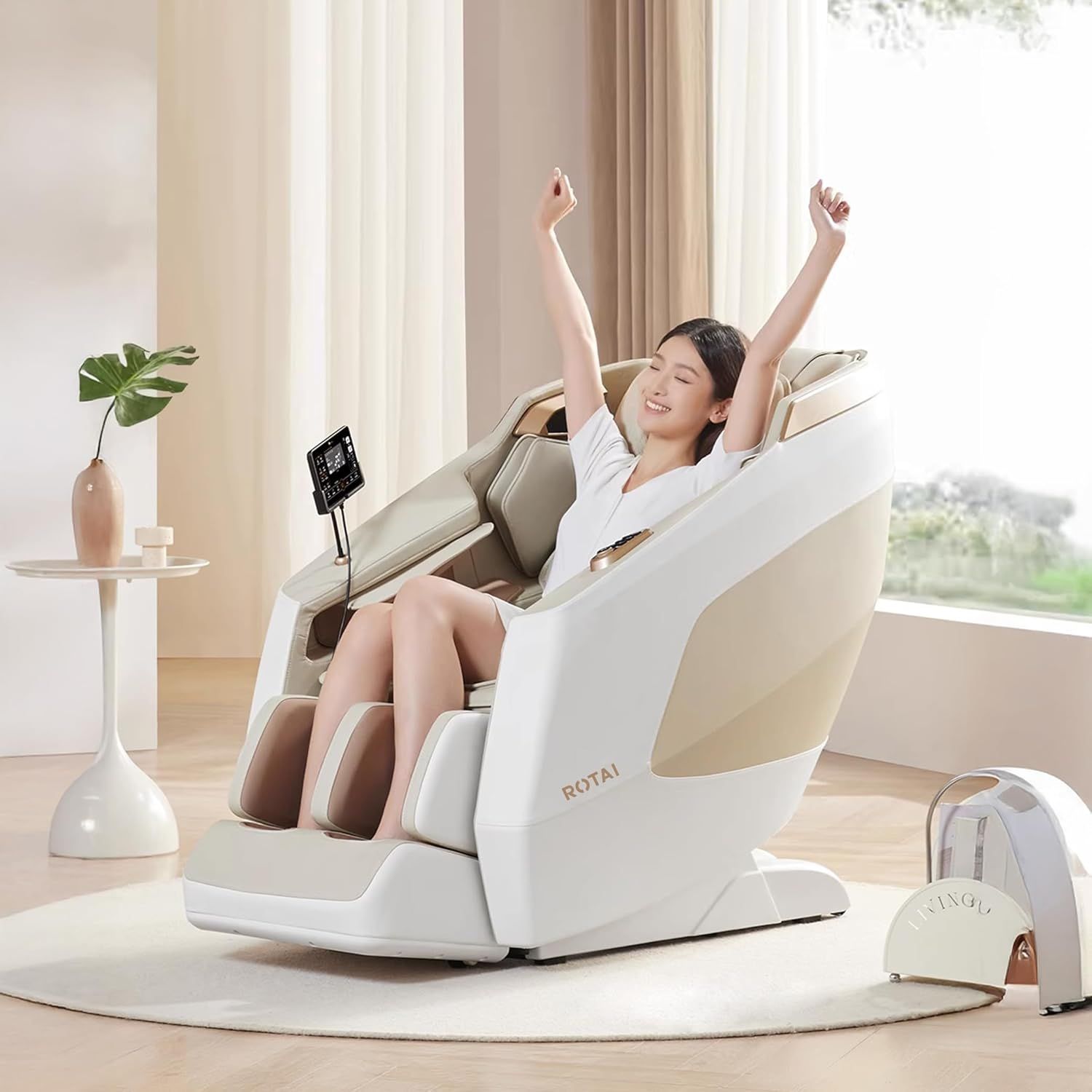 ROTAI Massage Chair, 8D SL Track Rollers, 22 Auto Massage Modes, Zero Gravity Recline, Heat Therapy, Air Compression & Bluetooth Audio | Black - M525 Pro