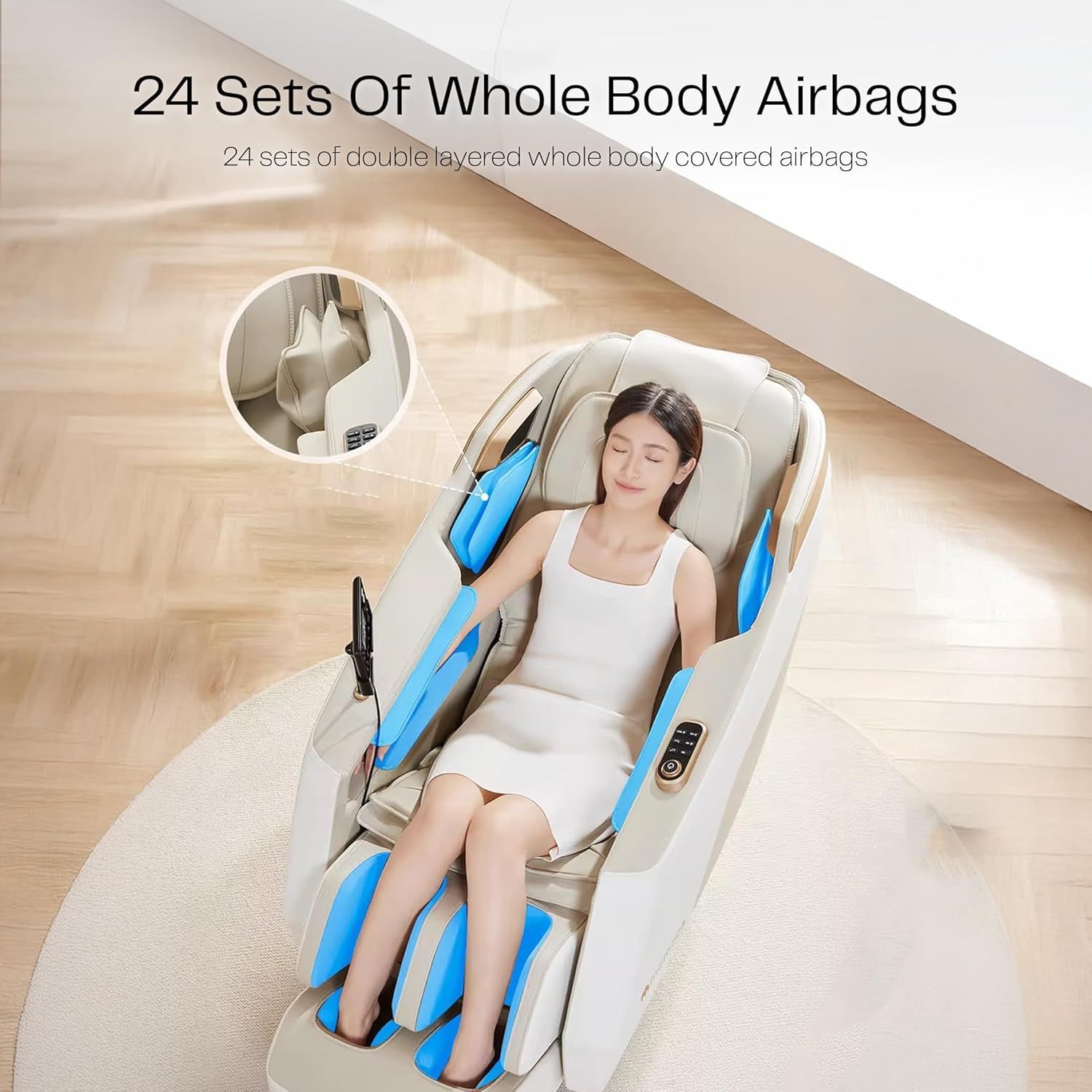ROTAI Massage Chair, 8D SL Track Rollers, 22 Auto Massage Modes, Zero Gravity Recline, Heat Therapy, Air Compression & Bluetooth Audio | Black - M525 Pro