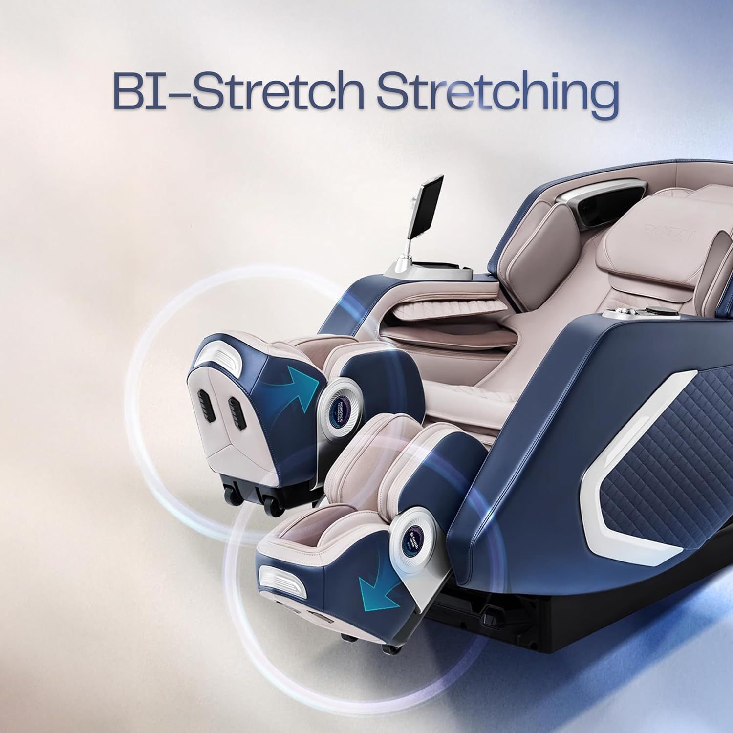 ROTAI 8D SL-Track Massage Chair, Dual-Core 4D Rollers, 38 Airbags, Zero Gravity, Yoga Stretch, Heat Therapy, AI Voice & Bluetooth | Blue - A70 Max