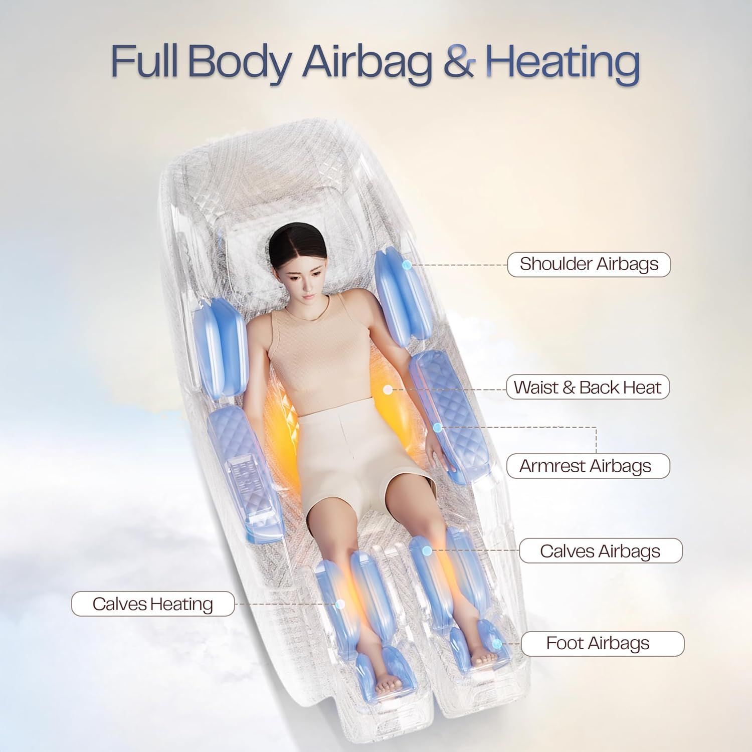 ROTAI 8D SL-Track Massage Chair, Dual-Core 4D Rollers, 38 Airbags, Zero Gravity, Yoga Stretch, Heat Therapy, AI Voice & Bluetooth | Blue - A70 Max