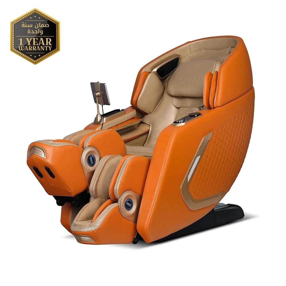 Rotai 8D SL-Track Massage Chair, Dual-Core 4D Rollers, Cycling & Yoga Stretch, 38 Airbags, Zero Gravity Recline, AI Voice, Bluetooth & Heat Therapy | Hermes Orange - A70 Max
