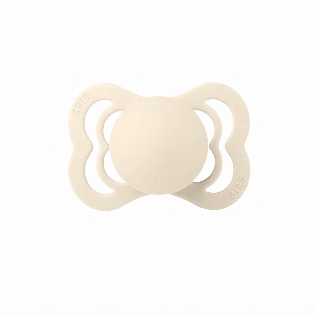 BIBS Supreme Pacifiers Size 1 0+ Months 2 Pack, Natural Rubber Latex Nipple, Generous Ventilation Openings - Woodchuck/Blush