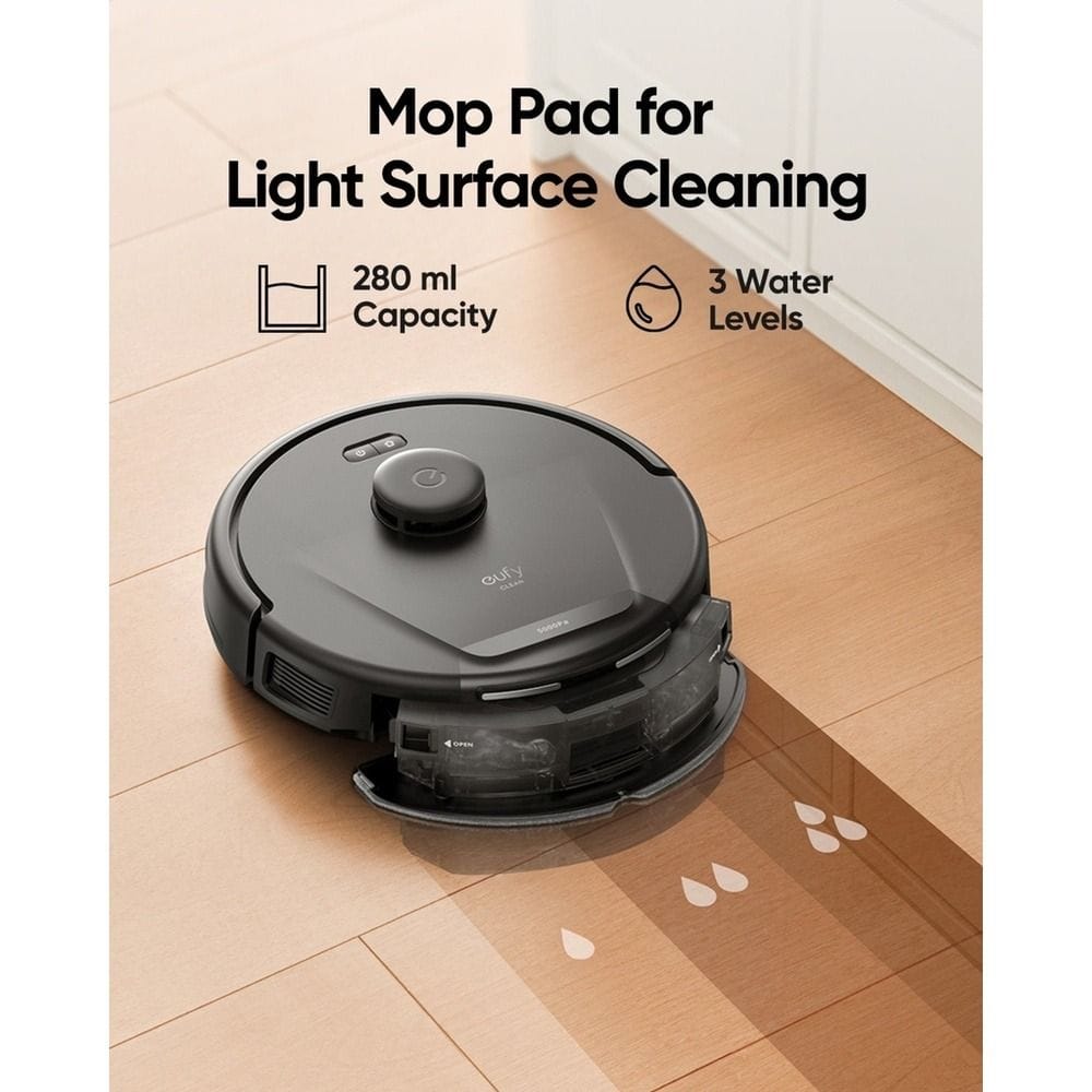 Eufy Clean L60 Hybrid Robot Vacuum & Mop, 5000Pa Suction, iPath Laser Navigation, AI.Map 2.0 | Black | T2268V11