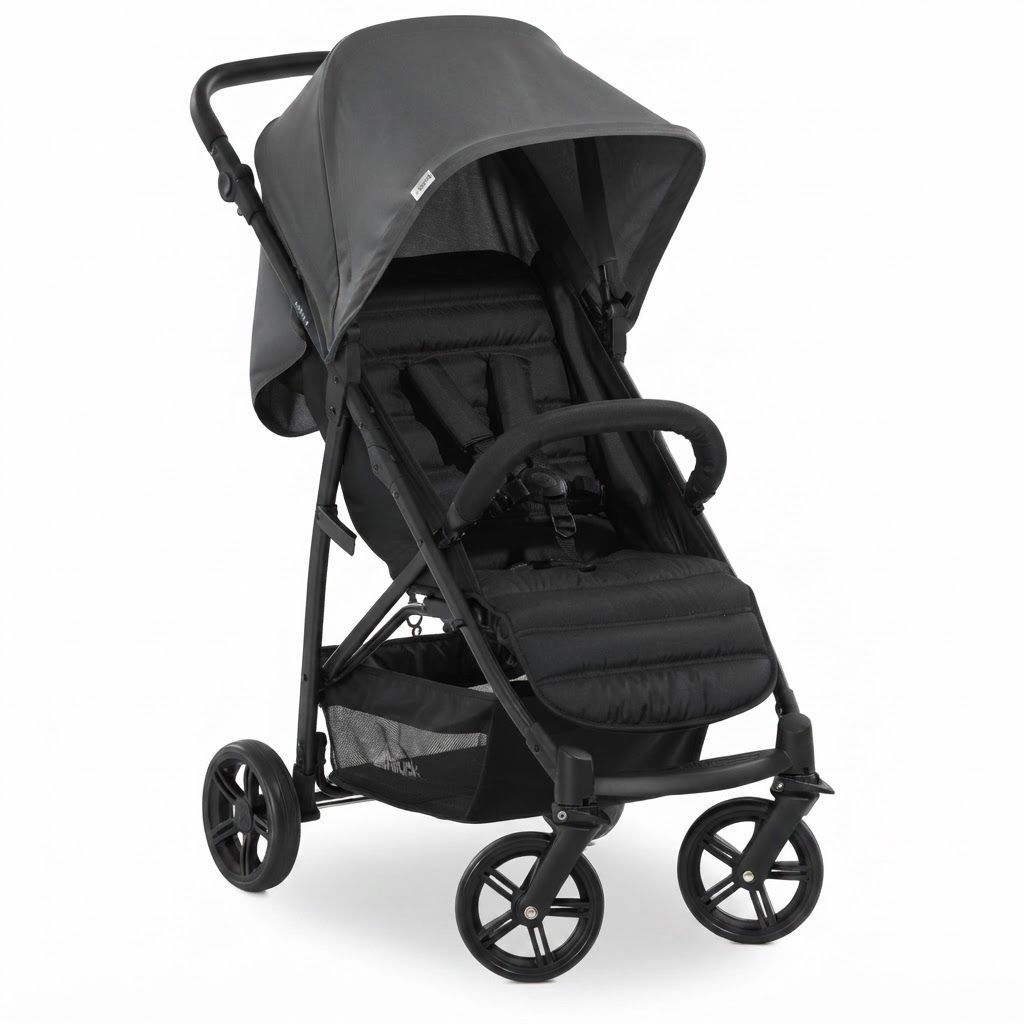 Hauck Rapid 4 Stroller Lightweight Foldable Pushchair with Lying Position, Supports up to 25kg, Height-Adjustable Handlebar, Designed for Comfort, Safety, and Urban Agility | Grey
