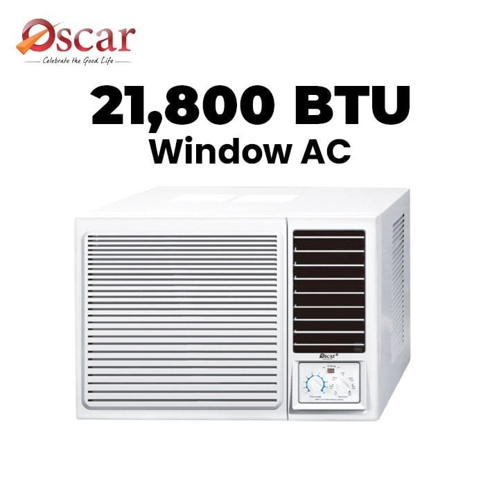 Oscar Window Air Conditioner 21800 BTU, Modern Design, Reliable Performance - White - OWC24K