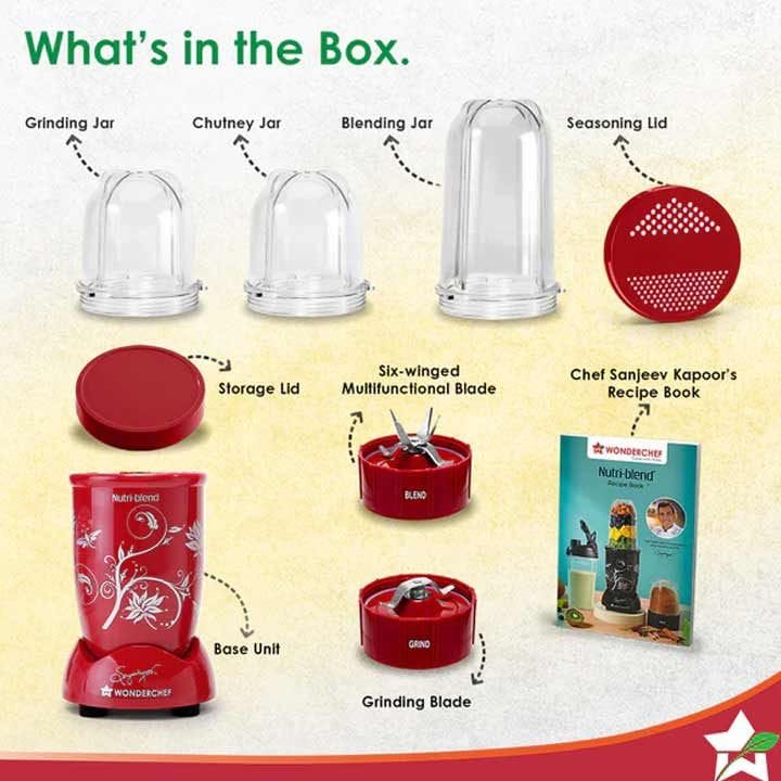 Wonderchef NutriBlend 2-Jar Personal Blender 400W – Red | 63152173