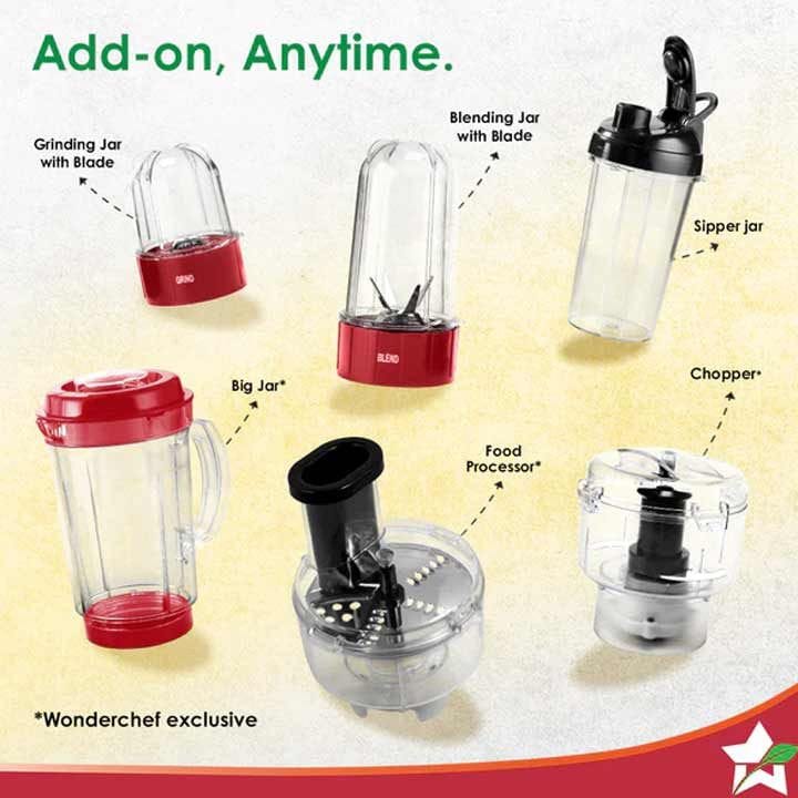 Wonderchef NutriBlend 2-Jar Personal Blender 400W – Red | 63152173