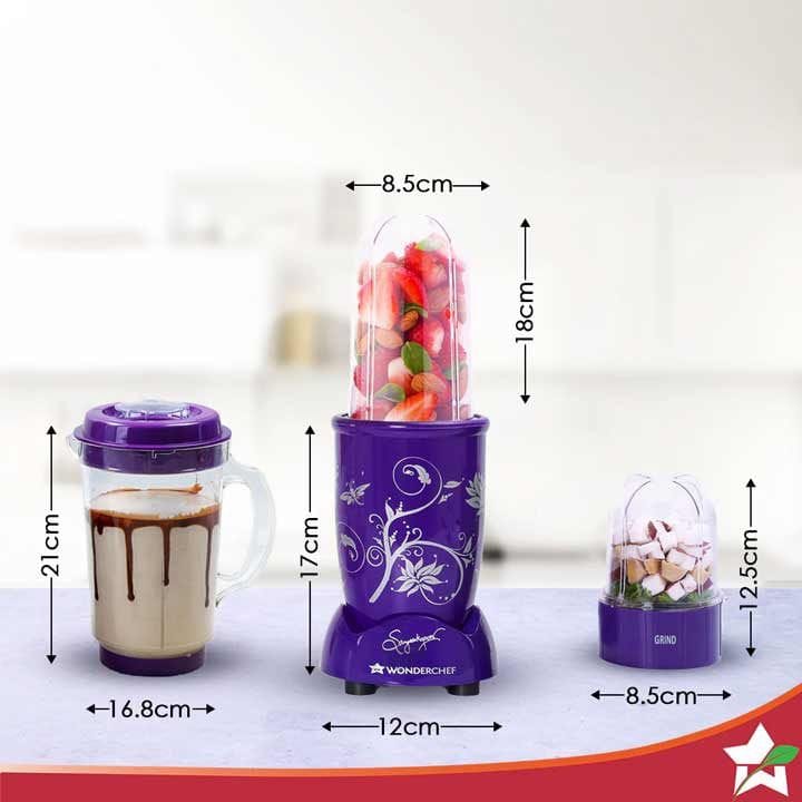 Wonderchef NutriBlend 3-Jar Personal Blender 500W – Purple | 63152295