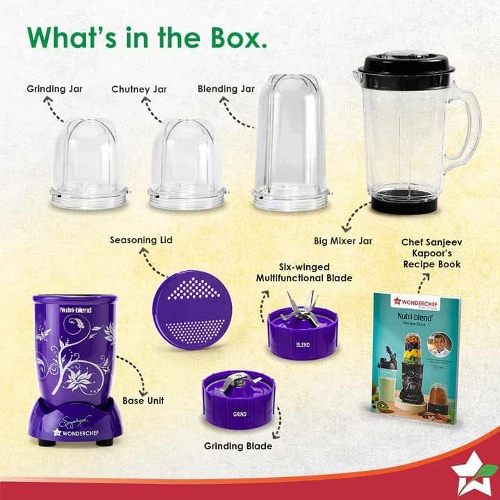 Wonderchef NutriBlend 3-Jar Personal Blender 500W – Purple | 63152295